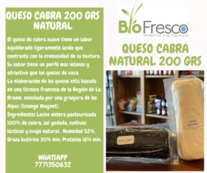 Cabra Queso Natural 200 grs
